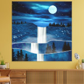 青い滝 キャンバスプリント (インサイチュ (リビング))