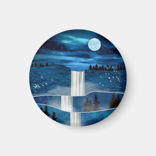 青い滝 マグネット (正面)