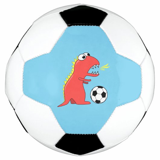 青い漫画おもしろいの恐竜サッカー サッカーボール (正面)