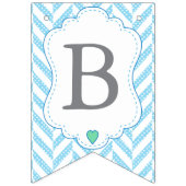 青い漫画のキリンのベビーシャワー バンティングフラッグ (第3の旗)