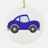 青い漫画のクーペ車 セラミックオーナメント (正面)