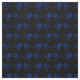 青い漫画のスカルパターン ファブリック