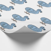 青い漫画のドードーの鳥 ラッピングペーパー (角)