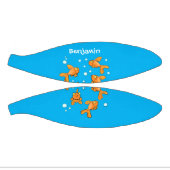 青い漫画の上にかわいいオレンジ色の金魚イラストレーション ミニバスケットボール (パネル)