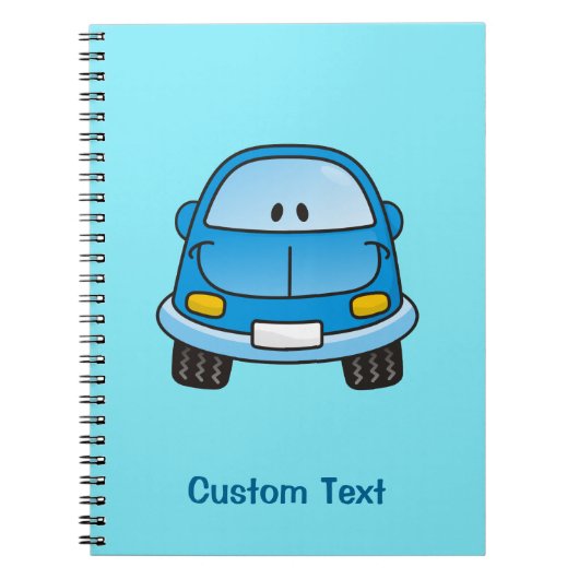 青い漫画の車のノート ノートブック (正面)