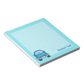 青い漫画の車のメモ帳 ノートパッド (アングル)