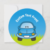 青い漫画の車 招待状 (正面)