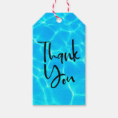 青い澄んプール水写真ありがとう ギフトタグ (正面)