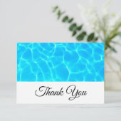青い澄んプール水写真ありがとう サンキューカード (スタンド正面)