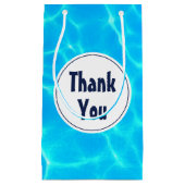 青い澄んプール水写真ありがとう スモールペーパーバッグ (正面)