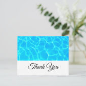 青い澄んプール水写真ありがとう ポストカード (スタンド正面)