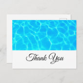 青い澄んプール水写真ありがとう ポストカード (正面/裏面)