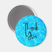 青い澄んプール水写真ありがとう マグネット (正面/裏面)