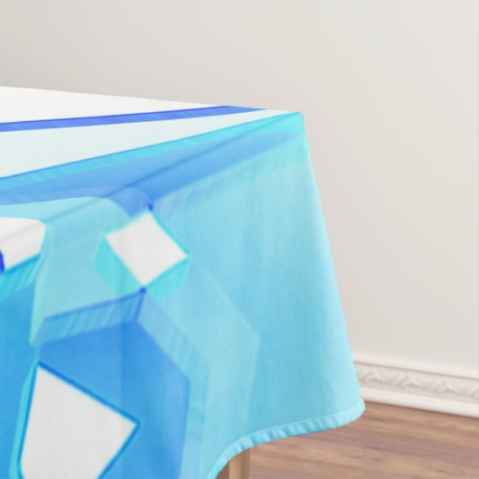 青い澄ん画像の切り抜きは不規則にねじれている テーブルクロス (インサイチュ)