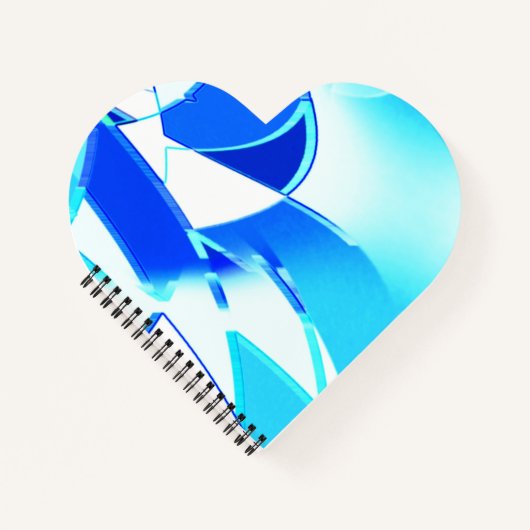 青い澄ん画像の切り抜きは不規則にねじれている ノートブック (正面)