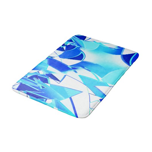 青い澄ん画像の切り抜きは不規則にねじれている バスマット (アングル)