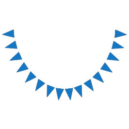 青い澄ん空が穏やかな深い青の上に広がる バンティングフラッグ