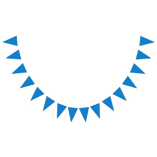 青い澄ん空が穏やかな深い青の上に広がる バンティングフラッグ (全)