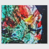 青い濃い抽象芸術のラッピング紙、抽象芸術パーティー ラッピングペーパー (フラット)