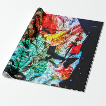 青い濃い抽象芸術のラッピング紙、抽象芸術パーティー