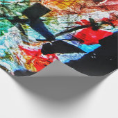 青い濃い抽象芸術のラッピング紙、抽象芸術パーティー ラッピングペーパー (角)