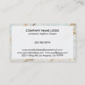 青い濃淡と金ゴールドの大理石のテクスチャ 名刺 (裏面)