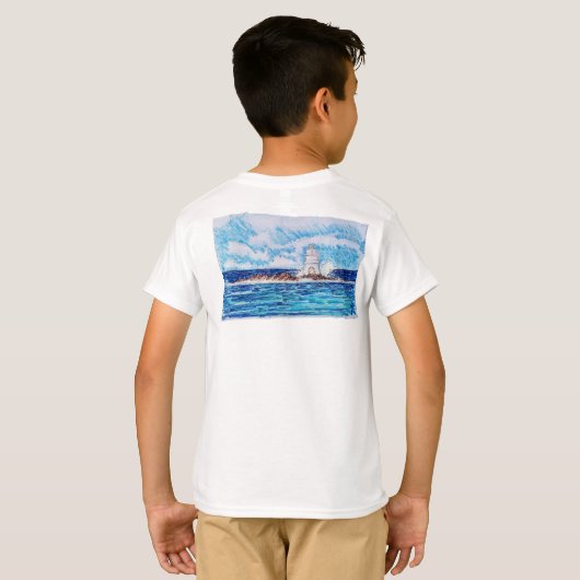 青い灯台 Tシャツ (裏面フル)