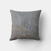 青い灰色とブロウの斑点のある大理石のテクスチャ付き枕 クッション (裏面)