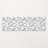 青い灰色と白のインクのような丸い線のパターン ヨガマット (裏面(横))