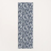 青い灰色と白のインクのような丸い線のパターン ヨガマット (正面)