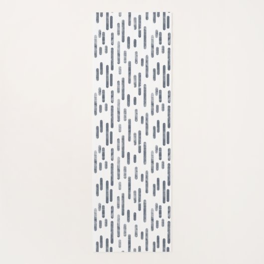 青い灰色と白のインクのような丸い線のパターン ヨガマット (裏面)