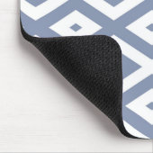 青い灰色と白のダイヤモンドパターン マウスパッド (コーナー)