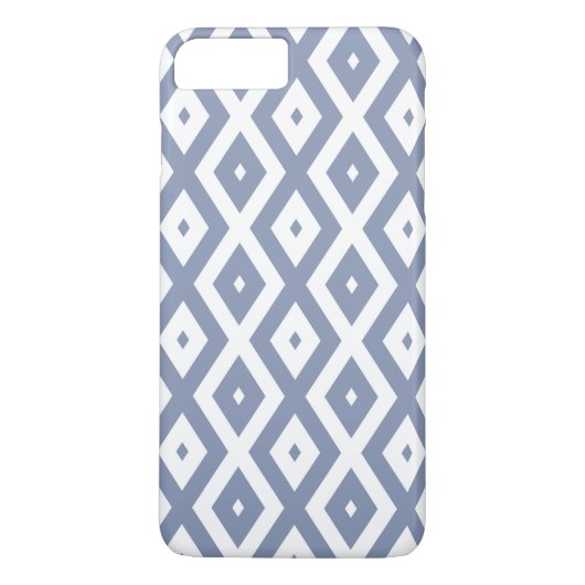 青い灰色と白のダイヤモンドパターン Case-Mate iPhoneケース (裏面)
