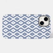 青い灰色と白のダイヤモンドパターン Case-Mate iPhoneケース (裏面 (横))