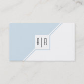 青い灰色と白のモノグラムのジオメトモダンリ 名刺 (正面)