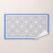 青い灰色と白の幾何学的パターン バスタオルセット (ハンドタオル)