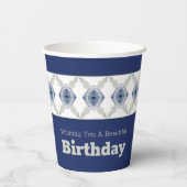 青い灰色と白 紙コップ (裏面)