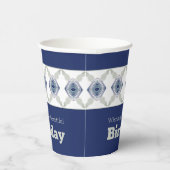 青い灰色と白 紙コップ (右)