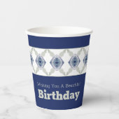 青い灰色と白 紙コップ (正面)