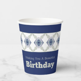 青い灰色と白 紙コップ