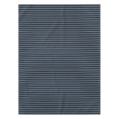 青い灰色と黒のストライプ テーブルクロス (正面)