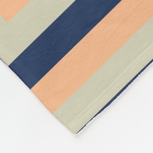 青い灰色のオレンジ色の正方形の幾何学的パターン フリースブランケット (角)