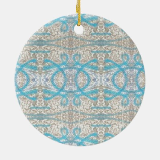 青い灰色のカーリー装飾グラフィティウォールパターン セラミックオーナメント (裏面)