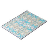 青い灰色のカーリー装飾グラフィティウォールパターン ノートブック (左側)