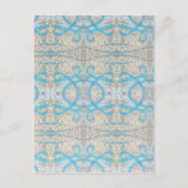 青い灰色のカーリー装飾グラフィティウォールパターン ポストカード (正面)