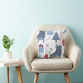 青い灰色のクリスマス要素パターン クッション (椅子)