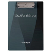 青い灰色のグラデーション波のパターン クリップボード (正面)