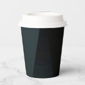 青い灰色のグラデーション波のパターン 紙コップ (裏面)