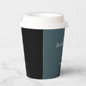 青い灰色のグラデーション波のパターン 紙コップ (右)