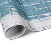 青い灰色のコンク絵を描リートレンガ ラッピングペーパー (ロールコーナー)